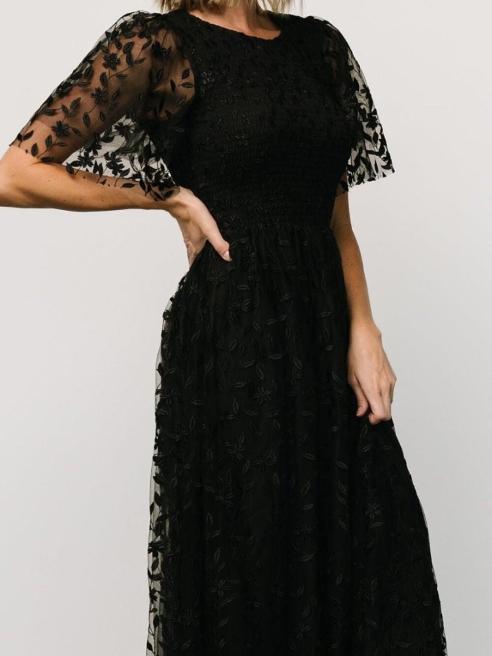 Baltic Born Kendra Embroidered Dress | Black Size 1XL